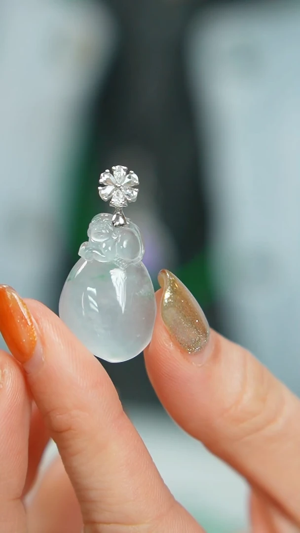 【闪购商品】翡翠挂件18K金镶嵌63-吊坠/姿/YJ