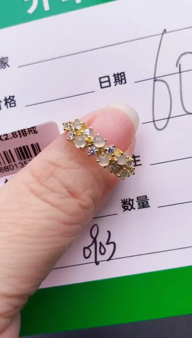 银S925镶嵌戒指翡翠0903