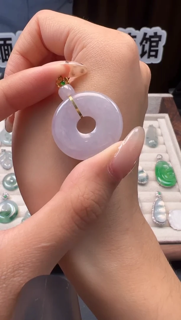 吊坠(不含链)18K金镶嵌翡翠缅甸珠宝严选