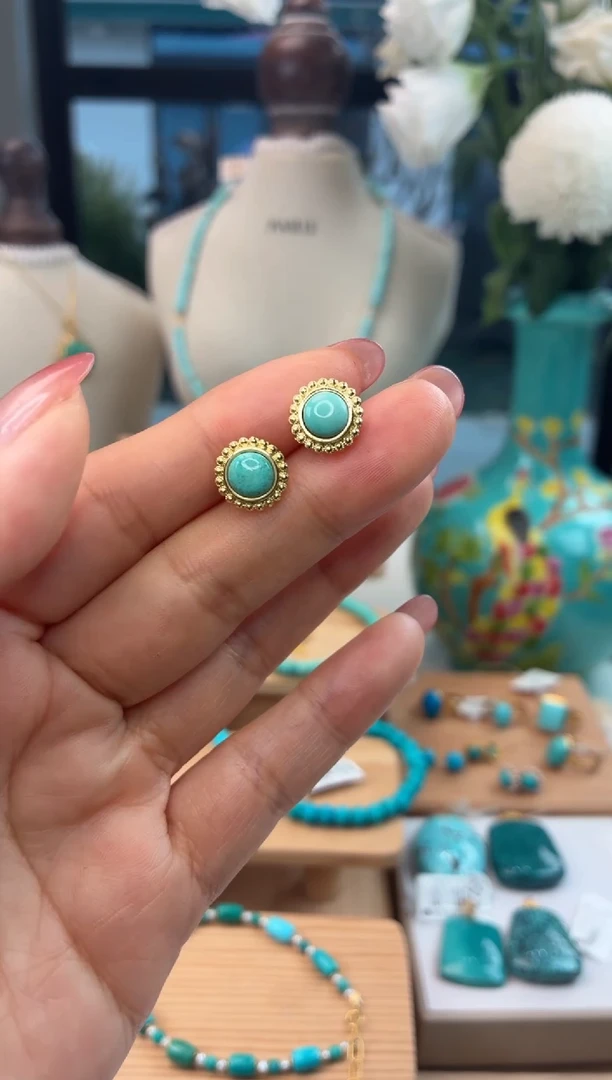 合金绿松石耳饰1