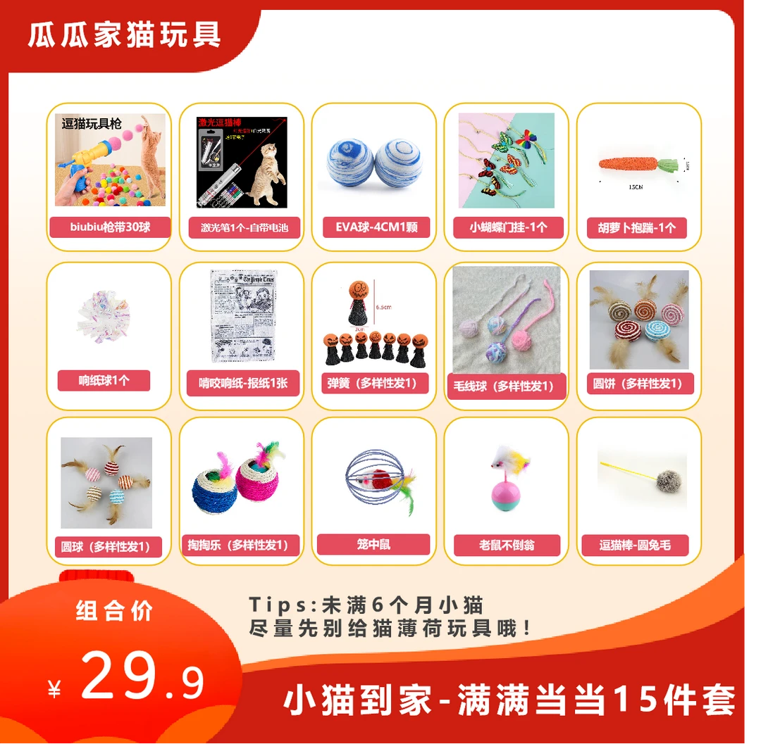 【小猫到家组合】猫玩具组品【瓜瓜家】-默认微瑕N0退N0换