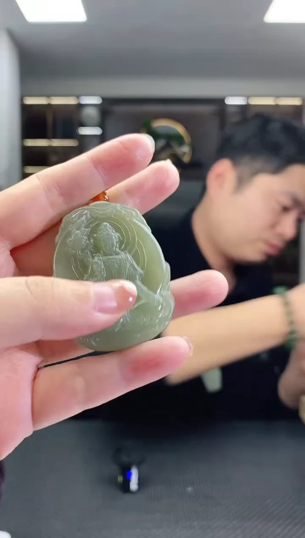 颈饰未镶嵌和田玉观音清货1