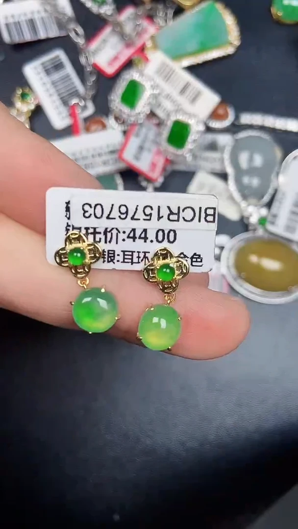 银S925镶嵌戒指翡翠7300