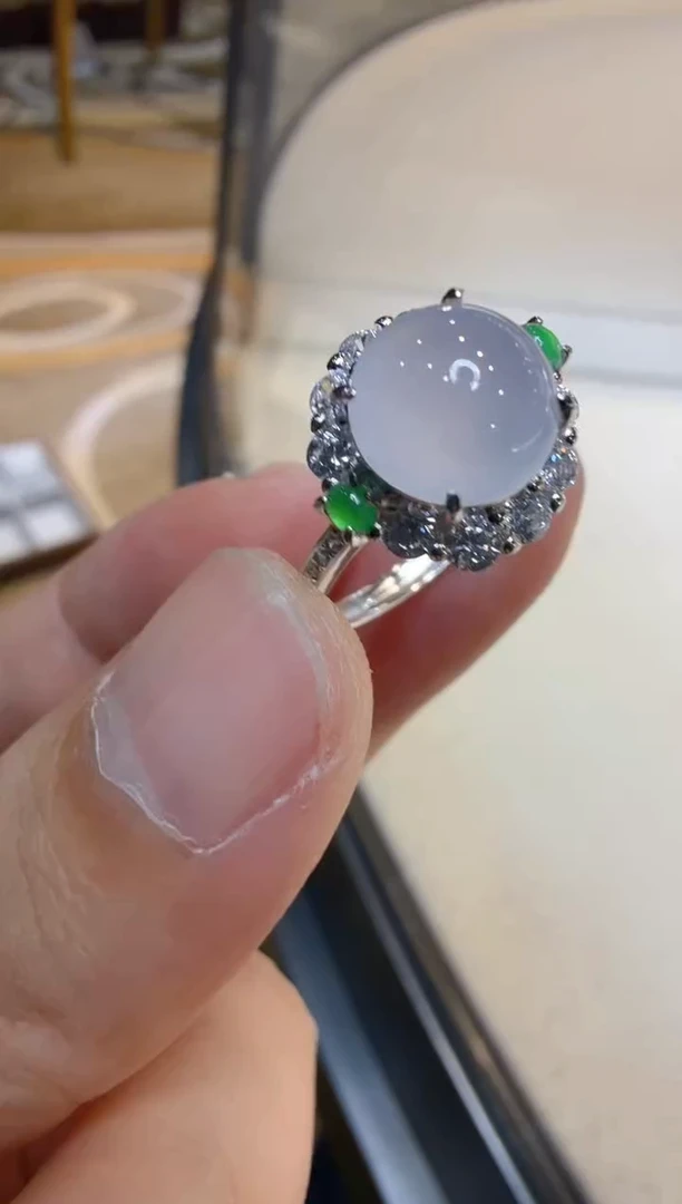 银S925镶嵌戒指翡翠多样性团购发一件