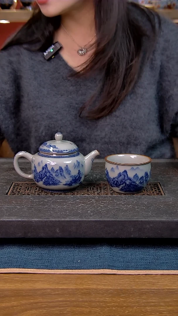 简装家用款2件套 老陶泥开片纹陶瓷茶具