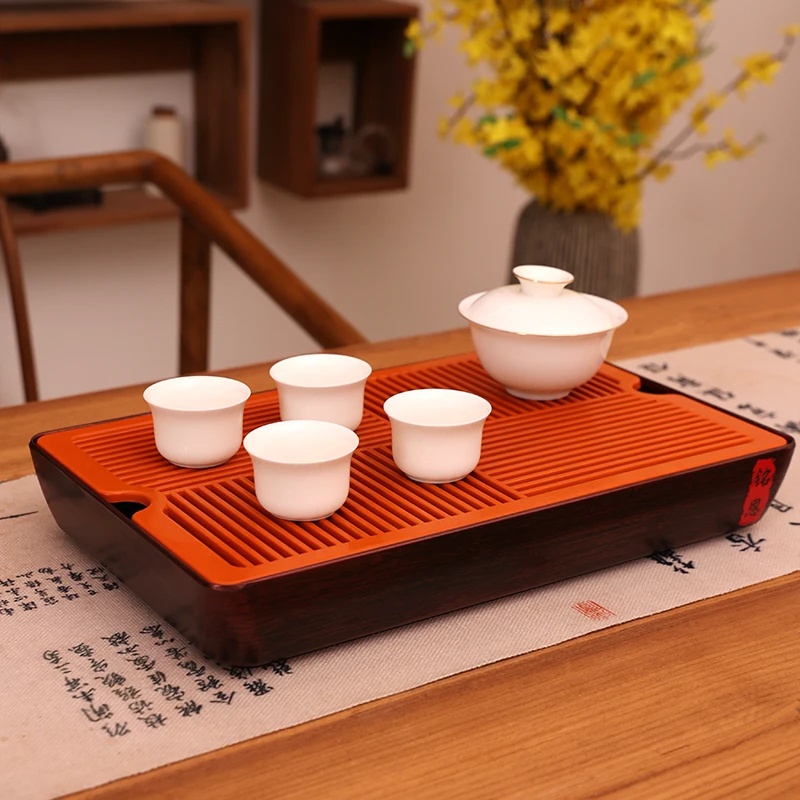 新款中式茶托盘方形电木蓄水茶盘家用小型干泡台功夫茶具