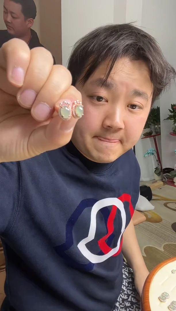 【闪购商品】翡翠耳饰银S925镶嵌耳环