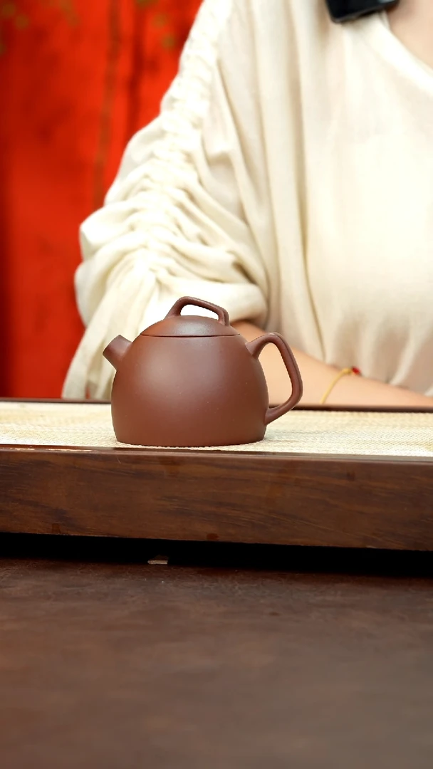 茶壶紫砂紫泥几何秦权150cc左右