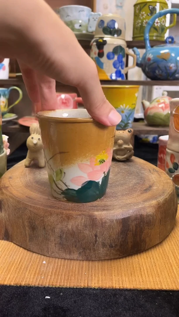 杯子手绘高温釉下陶瓷