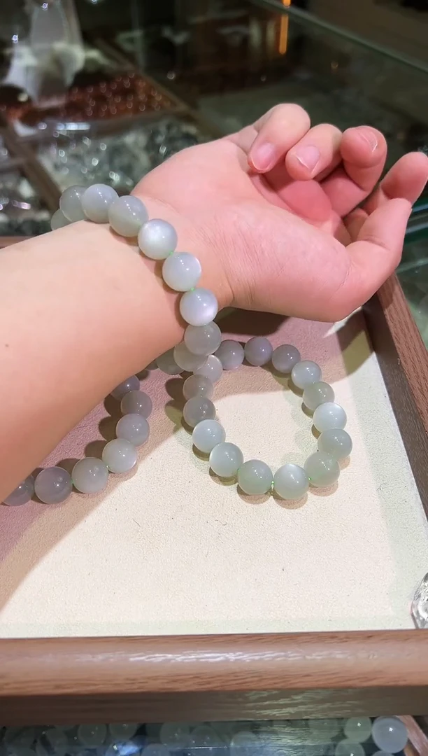 手链未镶嵌月光石14mm+绿月光（多样性发一）