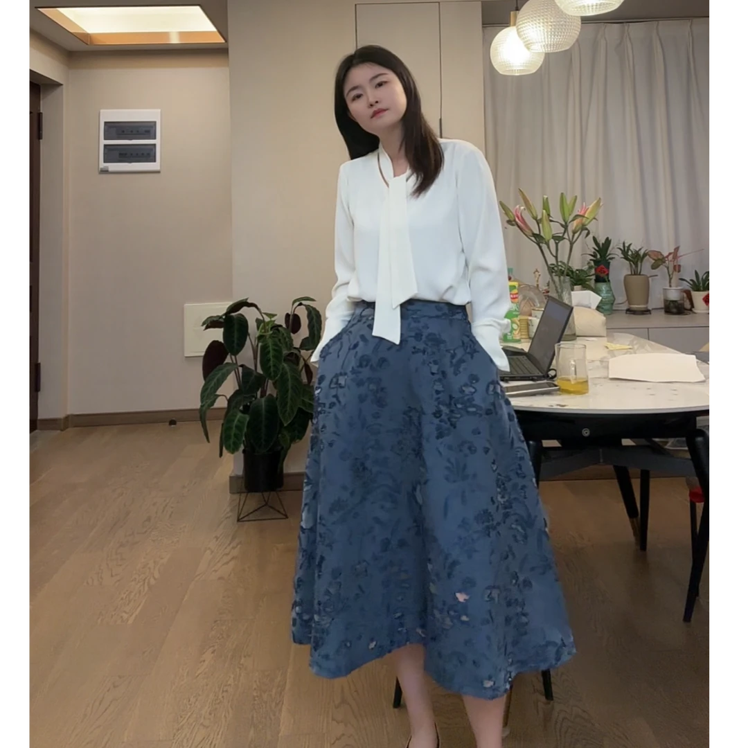 复古重工提花半裙高腰法式气质