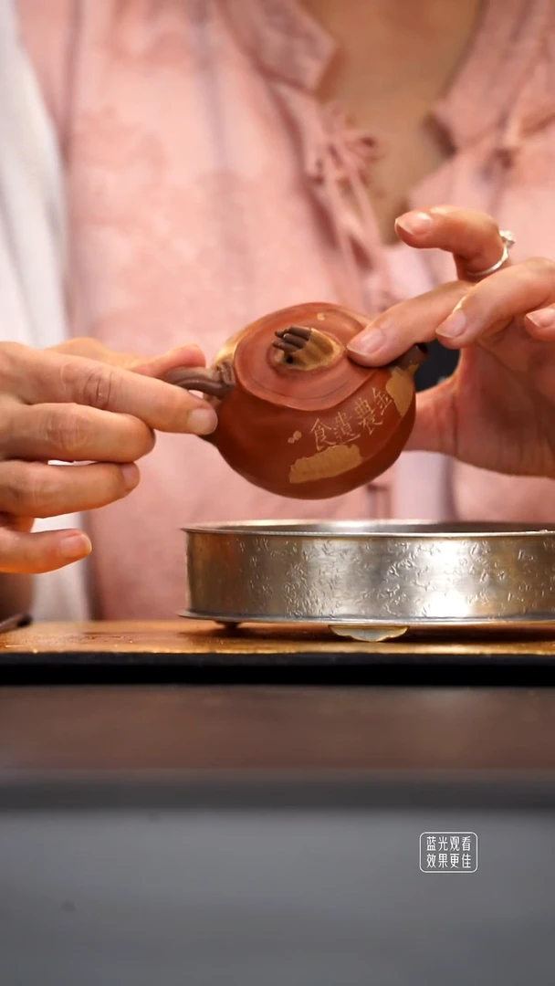 茶杯紫砂马蹄 紫泥粉朱泥 150cc