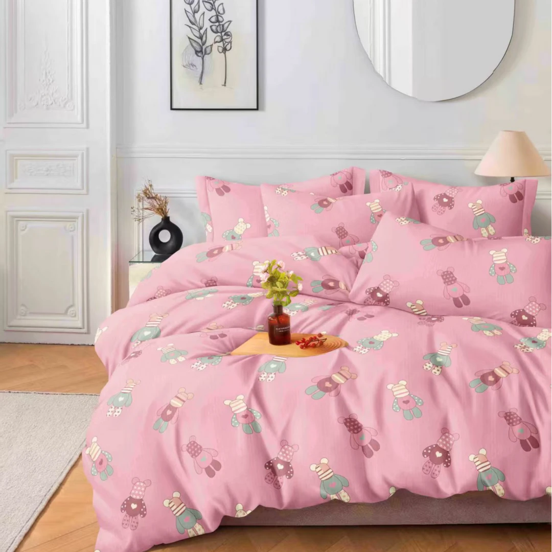 粉色暴力熊床单舒适柔软亲肤透气
