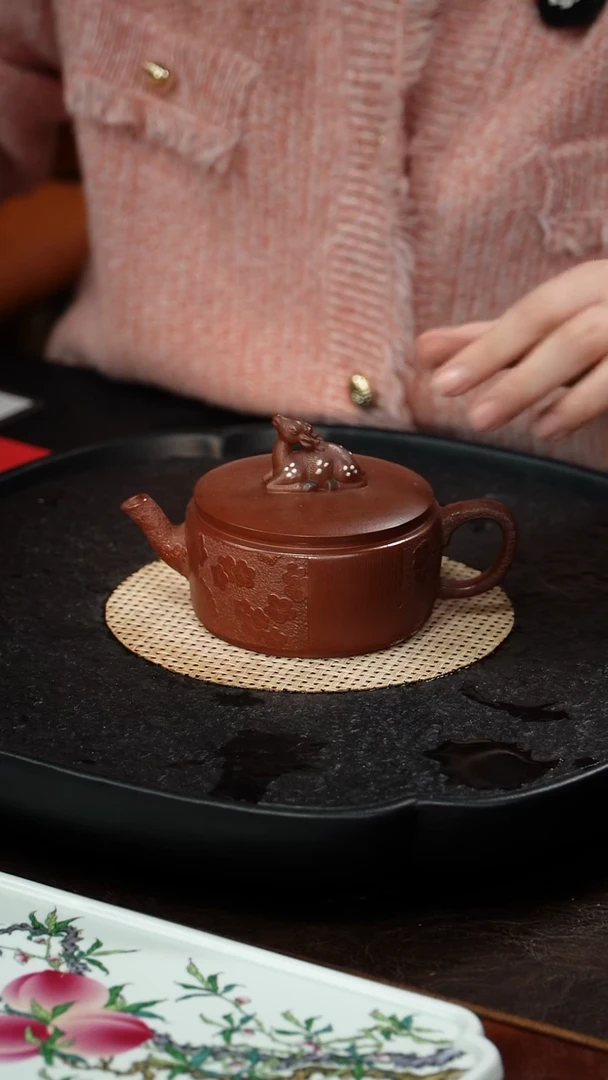 茶壶紫砂惠慧 鹿汉瓦88 紫袍玉砂 220毫升