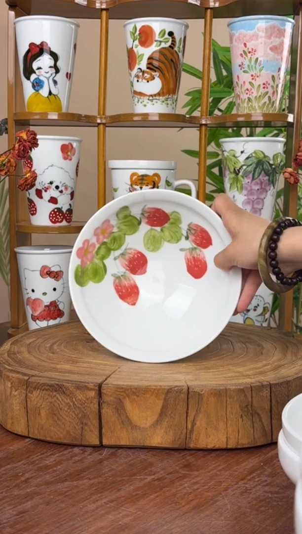 景德镇手绘釉中彩（食品级）大斗笠碗