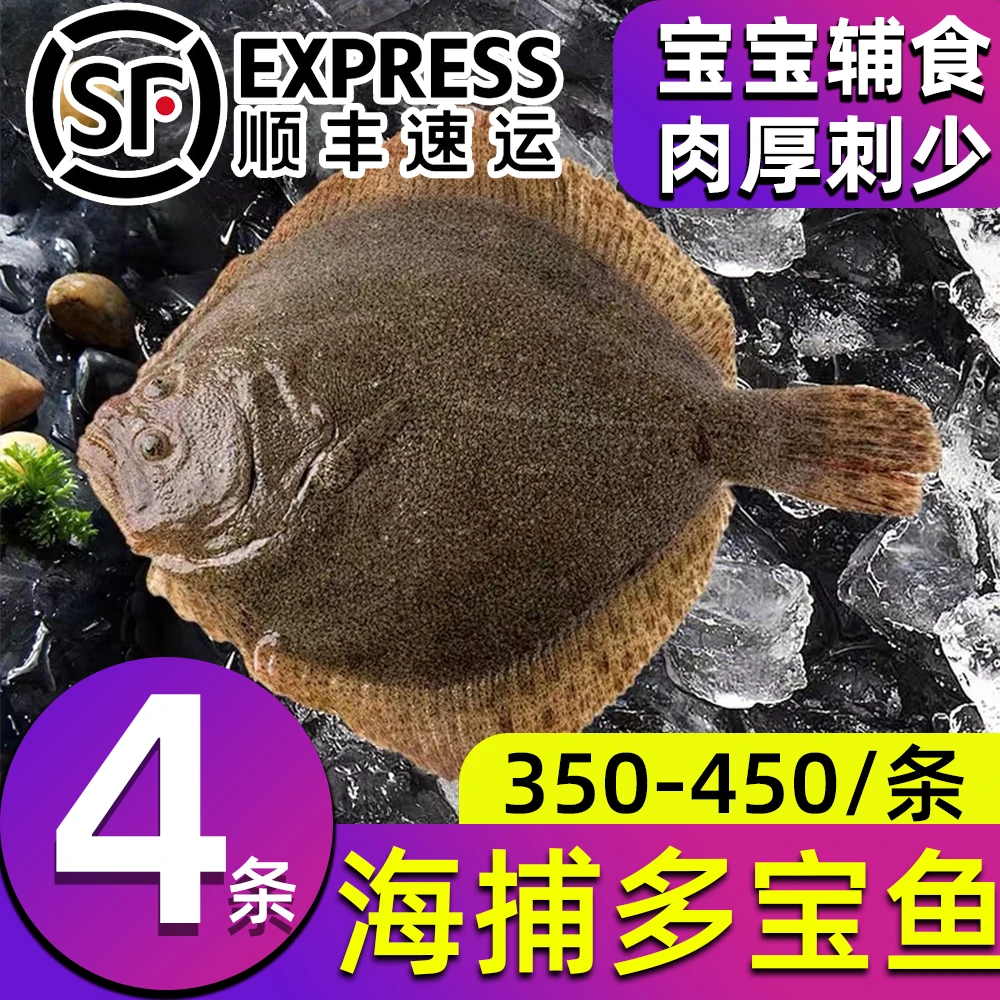 【海食轩甄选】海捕多宝鱼大号鲜活【拍2条送2条】速冻带冰顺丰发货