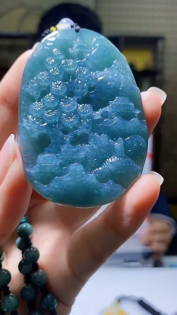 未镶嵌定制翡翠KK翡翠毛货吊坠-9