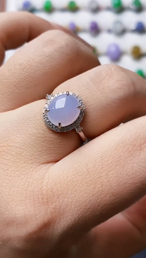 银S925镶嵌戒指翡翠0291