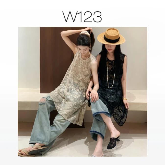 【W123家·前言】深圳南油 D6178中长款立体花朵定制款刺绣蕾丝裙