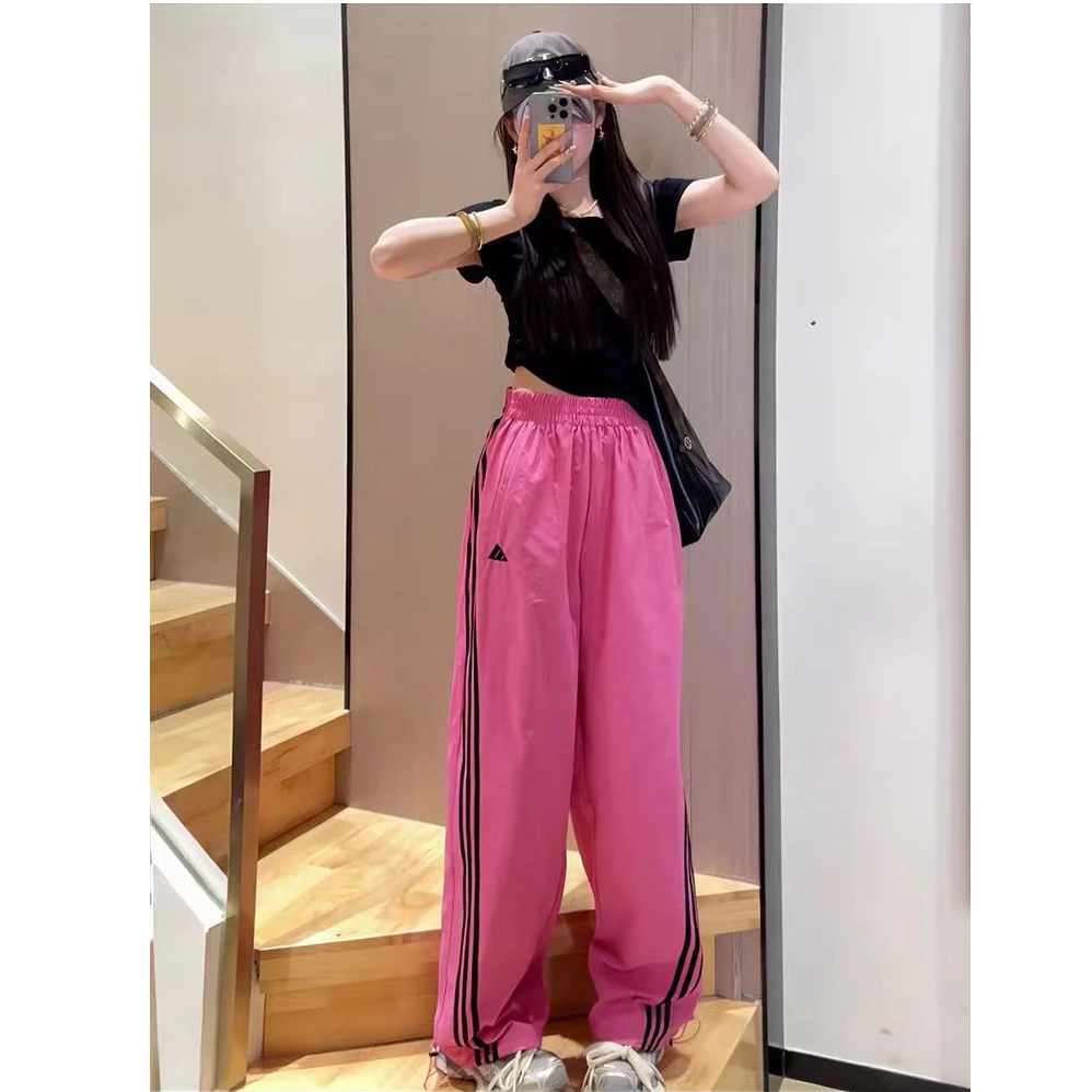 【运费险+现货清】新款美式三条杆运动风速干锦纶阔腿工装裤