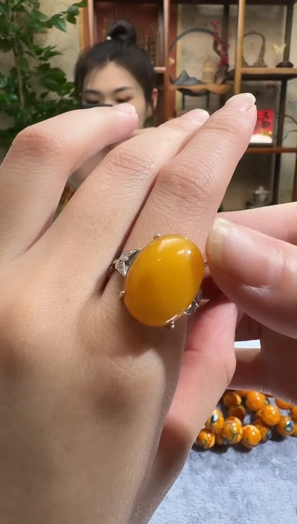 银S925镶嵌颈饰蜜蜡6509天然蜜蜡珠宝奇石假一赔十