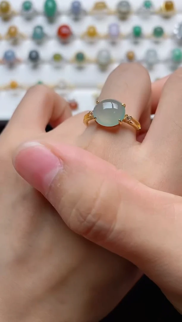 翡翠戒指银S925镶嵌........