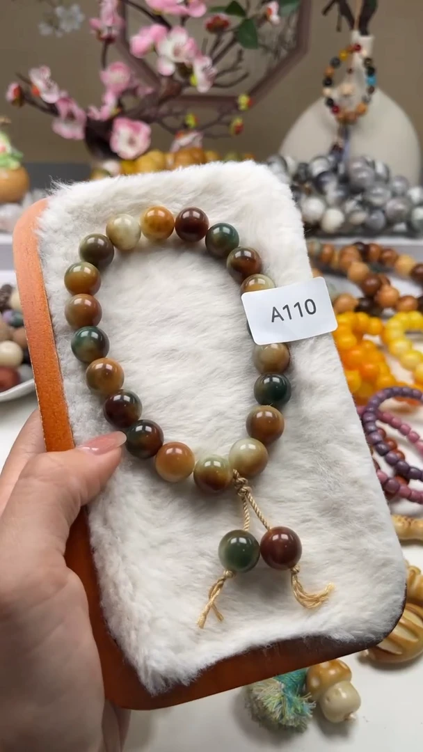 菩提根/象牙果手串瑕A110圆珠手持12mm一串随机