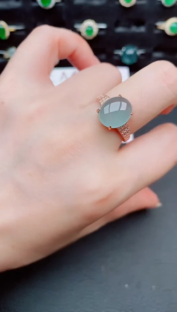 翡翠戒指银S925镶嵌天然a货翡翠88