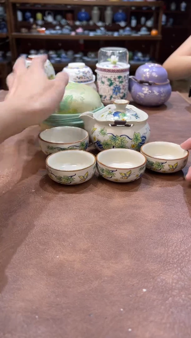 真的很便宜超好看会开片的旅行茶具