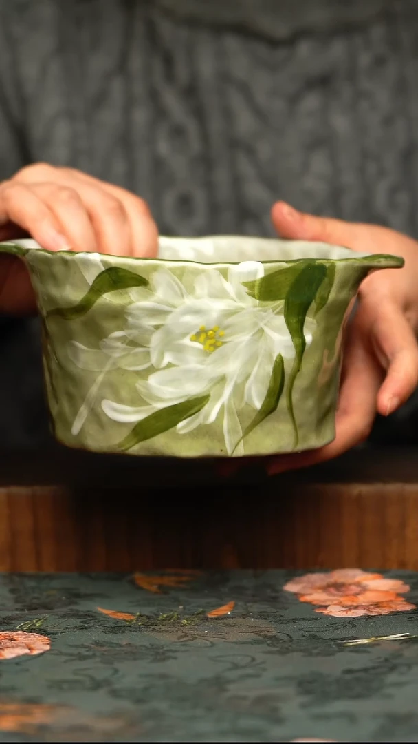 杯釉下彩手工手绘同款陶器