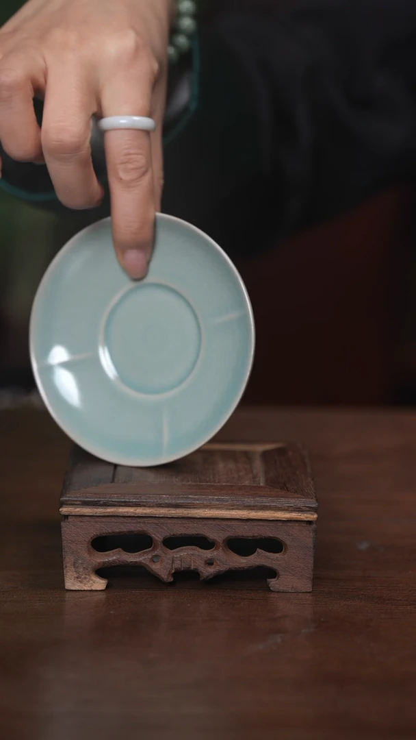 【闪购商品】清凉寺原产地仿古釉手工汝瓷杯垫