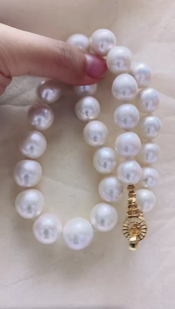 项链银S925镶嵌淡水珍珠淡水珍珠项链