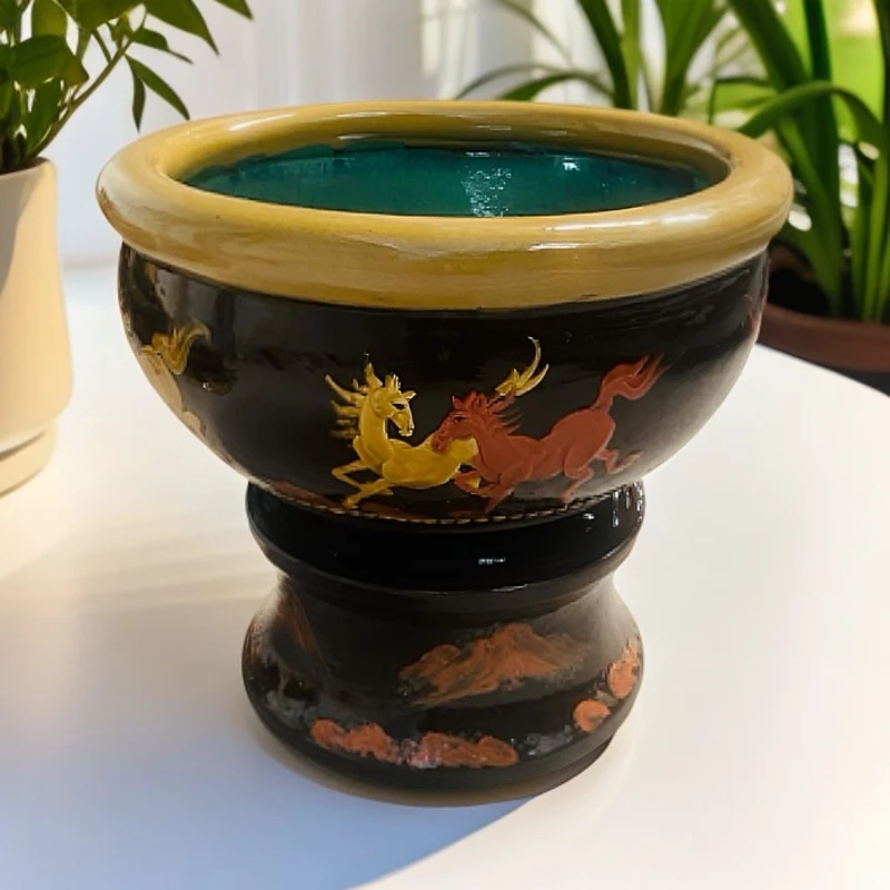 生态水草鱼缸，古法养鱼缸养，荷花睡莲缸