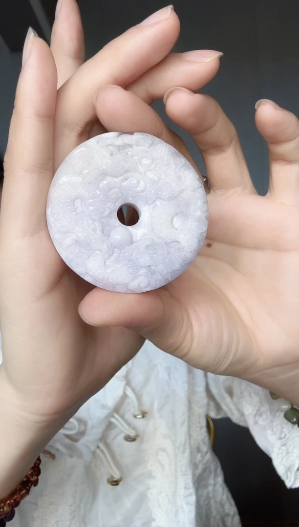 翡翠未镶嵌颈饰翡翠A货龙牌52.6-14.6MM