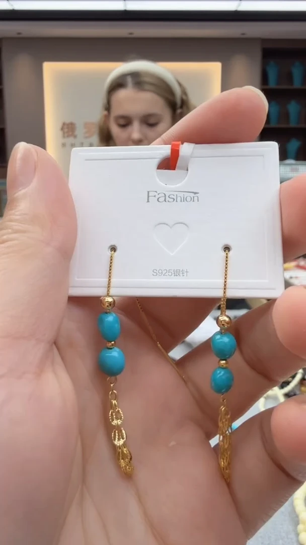 未镶嵌绿松石耳饰164秒拍号假一罚十