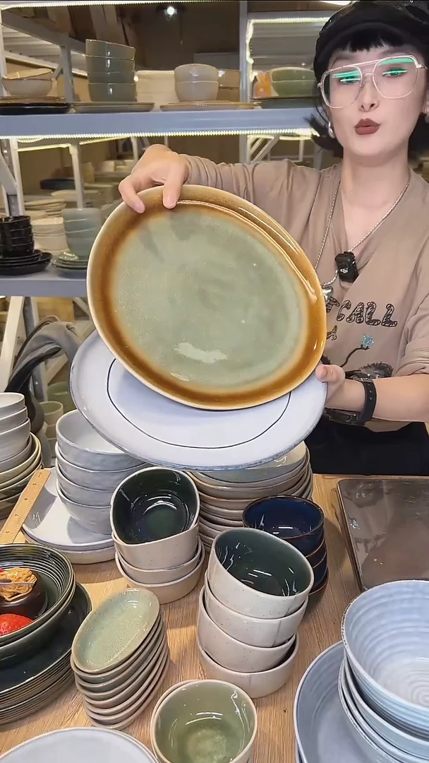 瓷95高温釉下彩陶瓷餐具默认微瑕