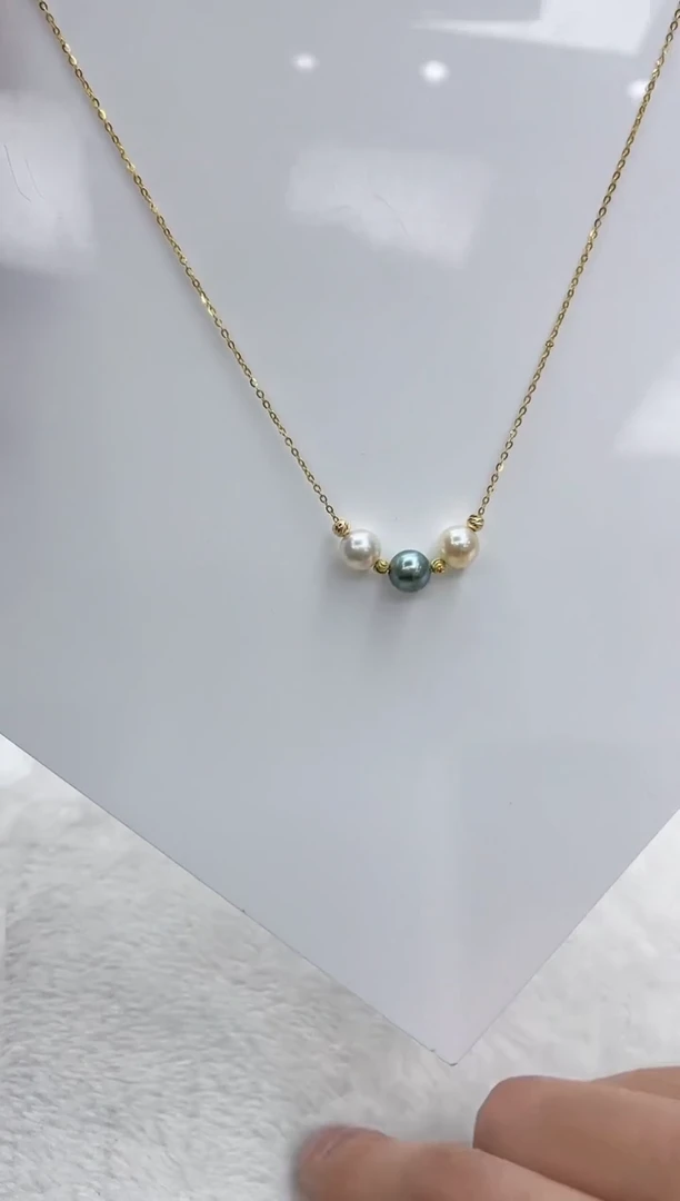 【闪购商品】海水珍珠颈饰银S925镶嵌海水珍珠项链