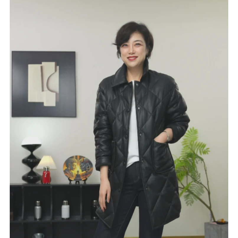 【U.M】踏雪翻领大口袋羊皮鹅绒服羽绒服