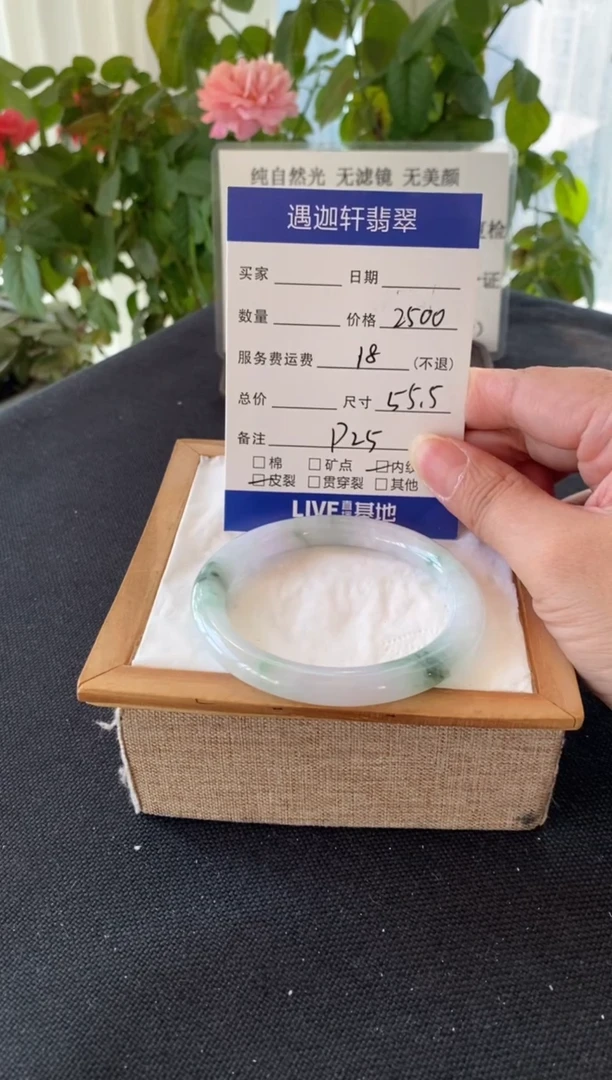 未镶嵌手镯翡翠55.5圈口 P25编码