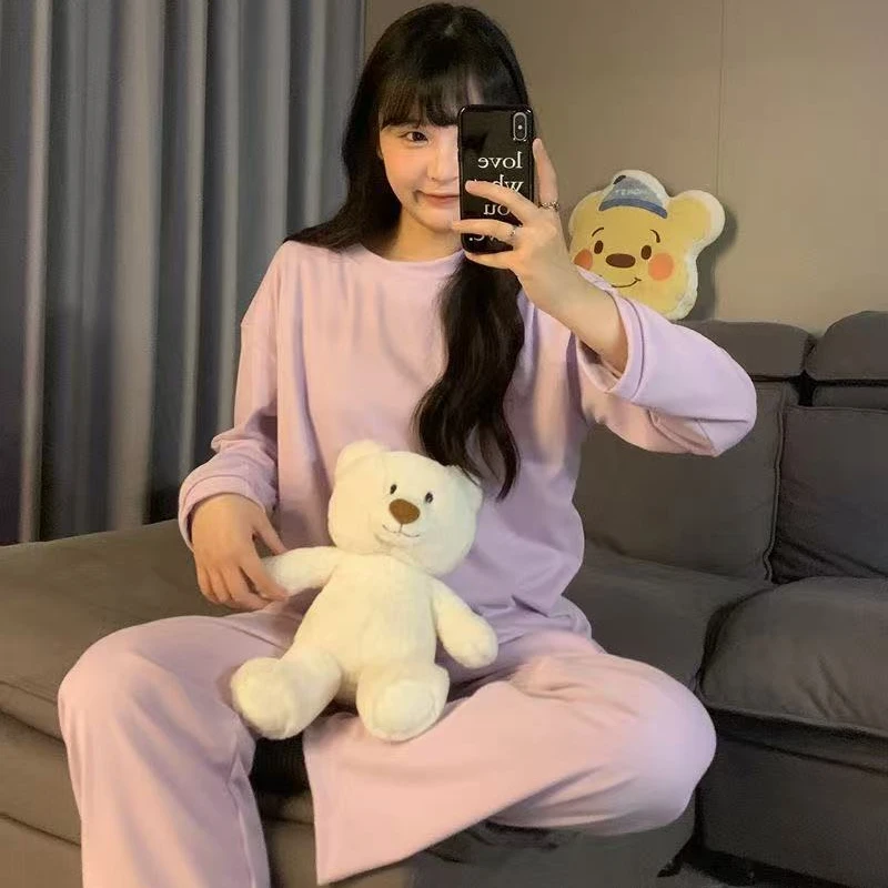 德绒紫色款睡衣套装