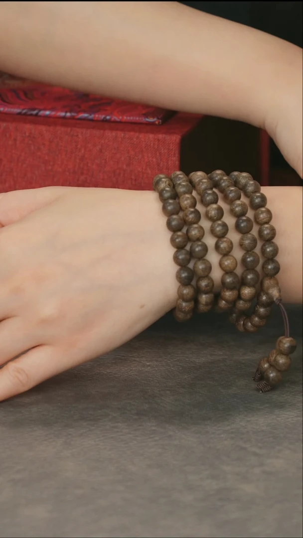 手串沉香芽庄白奇楠鹧鸪斑0.8*108颗珍藏款