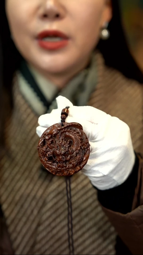 木雷击枣木龙牌挂件