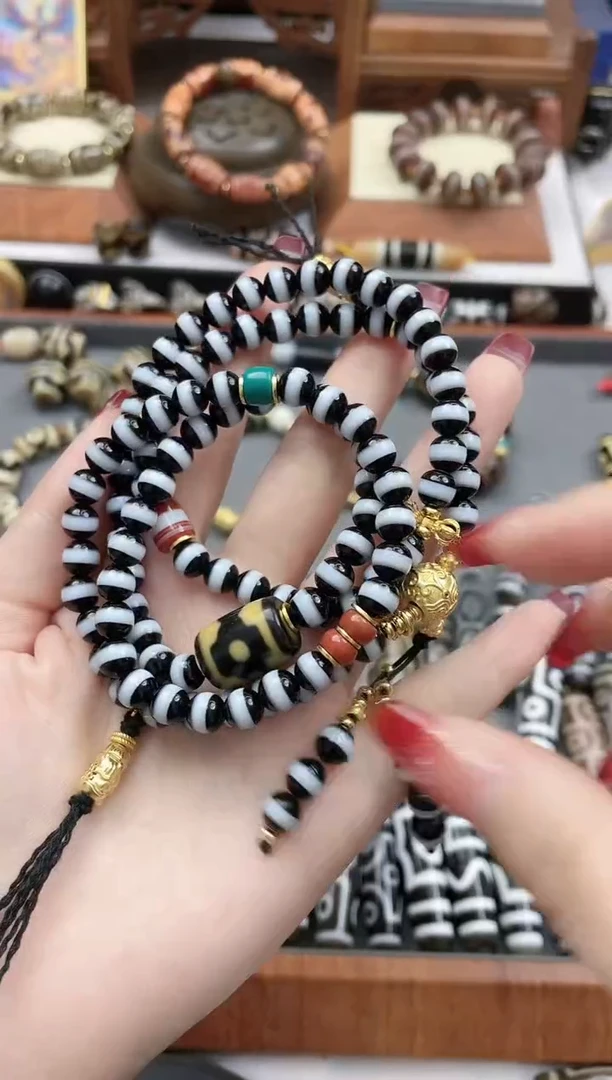 【闪购商品】玛瑙/玉髓手串未镶嵌坛城三眼宽线药师设计款