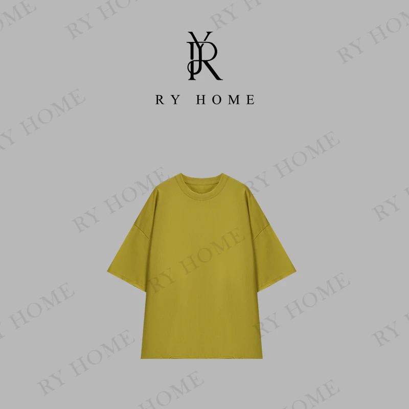 【容雨RYHOME】100%棉夏季新款大版宽松休闲纯色T恤252T1965