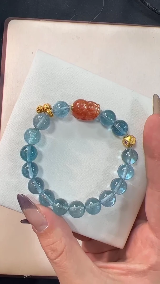 【闪购商品】托帕石手链银S925镶嵌RJ1130约9mm