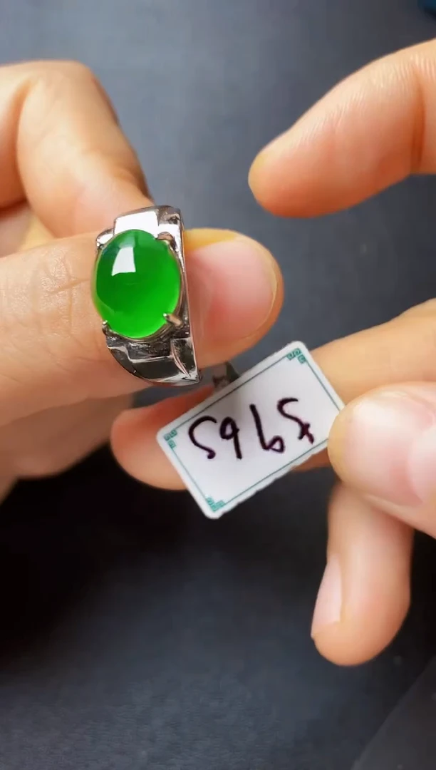 银S925镶嵌戒指翡翠222222222