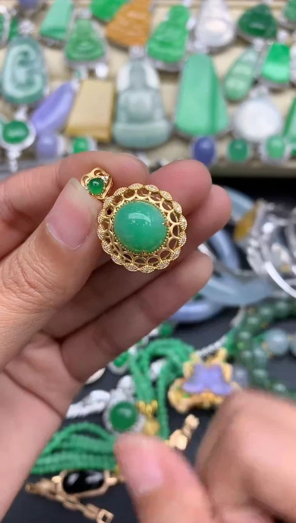 【闪购商品】翡翠颈饰18K金镶嵌368-中国好珍宝