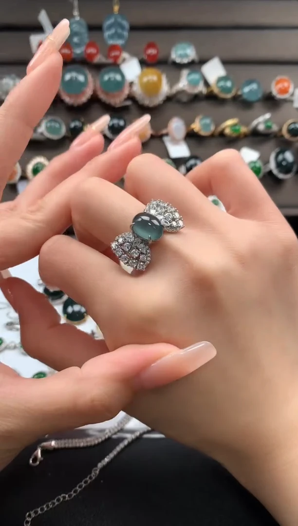 【闪购商品】翡翠戒指银S925镶嵌3213213213