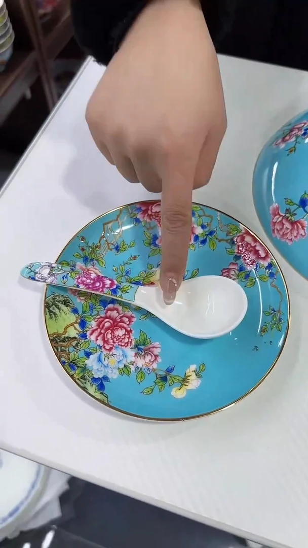 【闪购商品】瓷片 6英寸骨碟加勺子各20个景德镇陶瓷