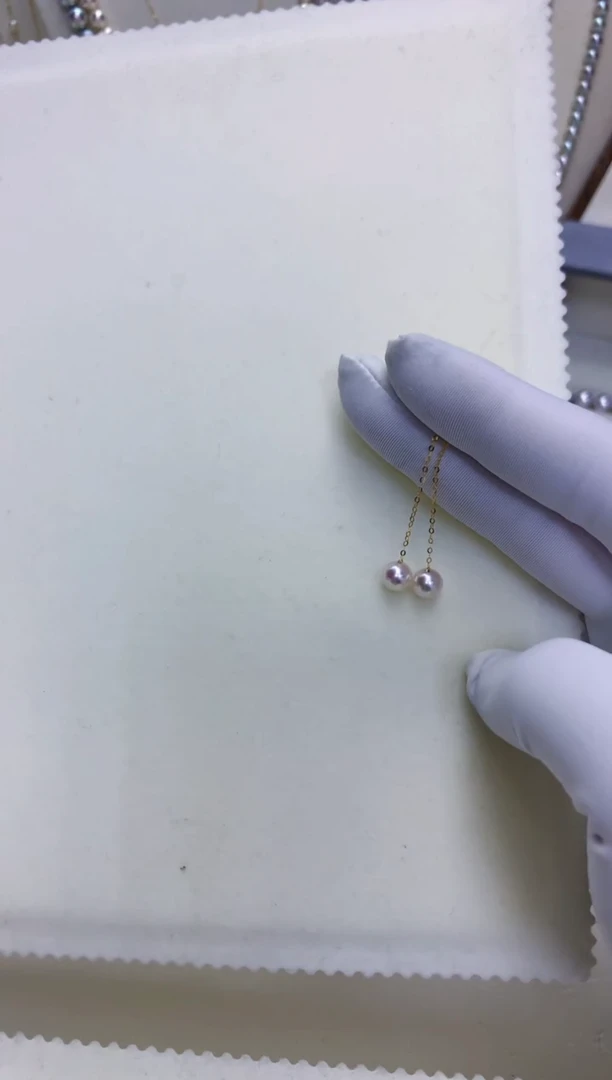 【闪购商品】海水珍珠饰品18K金镶嵌6-7设计款耳线